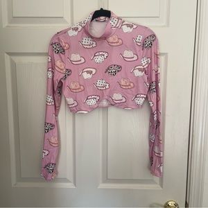 NWT pink cowboy hat crop top